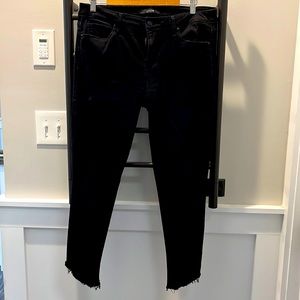 Joe’s raw hem black jeans